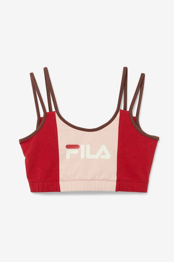 Fila Crop Women's Bras - Red/Rose,NZ 654-56297